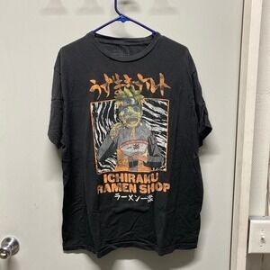 Black Naruto Ichiraku Ramen Shop Cotton T-Shirt XLarge